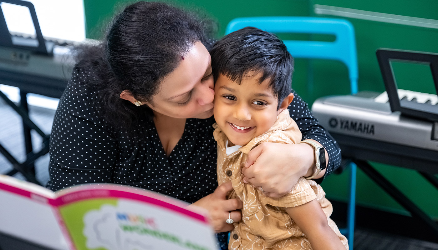 Preschool music class parent and child